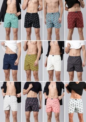 Joven 100% Cotton Printed Boxers Pack of 12 Pcs box