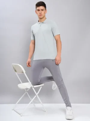 OR-51 LT GREY MEN'S SOLID PIQUE SLIM FIT POLO T-SHIRT