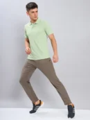 OR-51 LT-LIME MEN'S SOLID PIQUE SLIM FIT POLO T-SHIRT