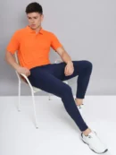 OR-51 ORANGE MEN'S SOLID PIQUE SLIM FIT POLO T-SHIRT