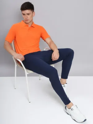 OR-51 ORANGE MEN'S SOLID PIQUE SLIM FIT POLO T-SHIRT