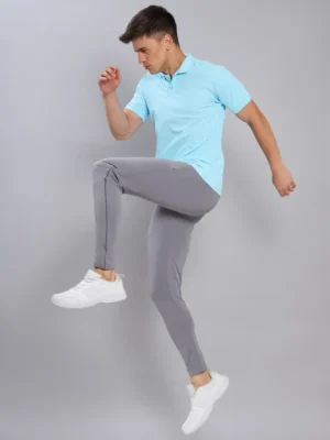 OR-51 SKYBLUE MEN'S SOLID PIQUE SLIM FIT POLO T-SHIRT