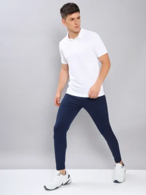 OR-51 WHITE MEN'S SOLID PIQUE SLIM FIT POLO T-SHIRT